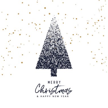 nokta ile yapılmış yaratıcı Noel ağacı tasarım Noel tebrik