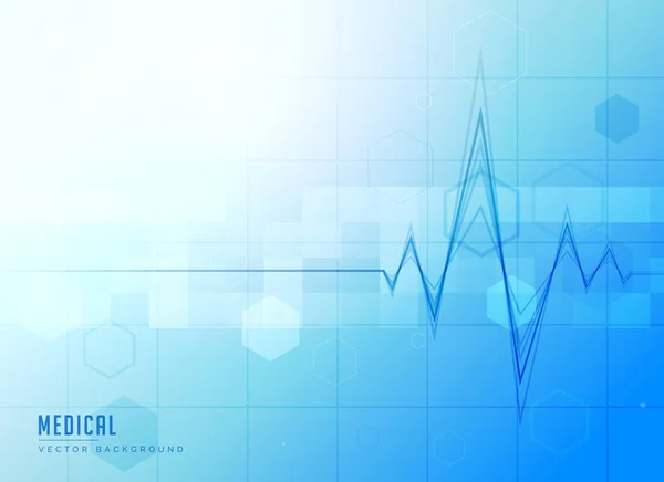 Blauer medizinischer Hintergrund mit Elektrokardiogramm — Stockvektor