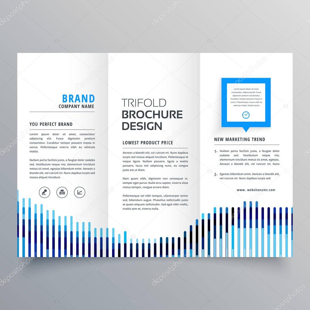 creative blue trifold business brochure design template