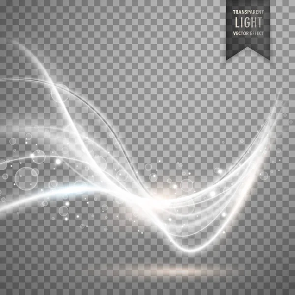 Achtergrond van het golvende witte transparante lichteffect — Stockvector