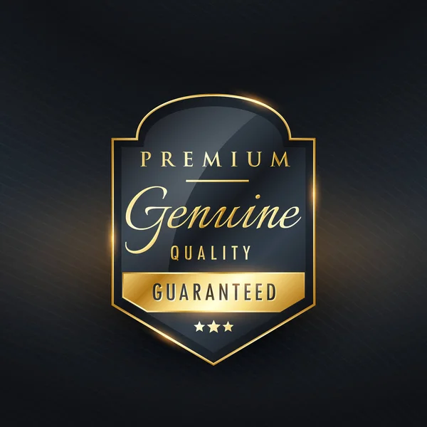 Premium echte Qualität Golden Label Design — Stockvektor