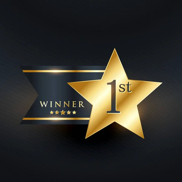 Vinnare star golden label design — Stock vektor
