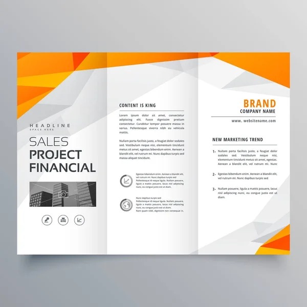 Resumo laranja tríplice brochura modelo de negócio de design —  Vetores de Stock
