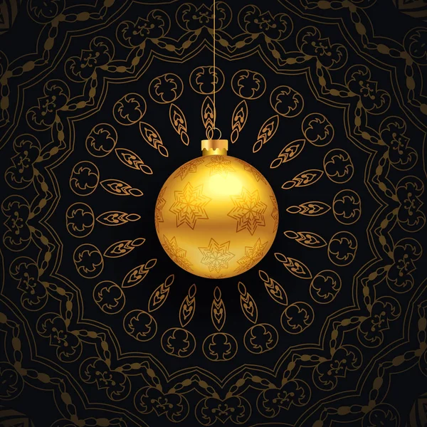 Luxusní vánoční pozdrav s designem mandala — Stockový vektor