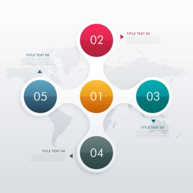 Daire Infographic şablonu ile beş adım