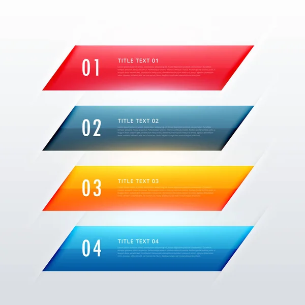 Ontwerp van de banner van de kleurrijke infographic van vier stappen — Stockvector