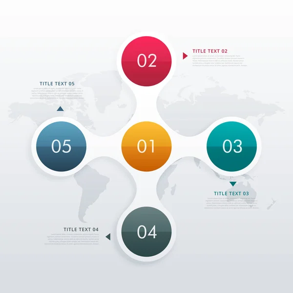 Kreis-Infografik-Vorlage mit fünf Schritten — Stockvektor