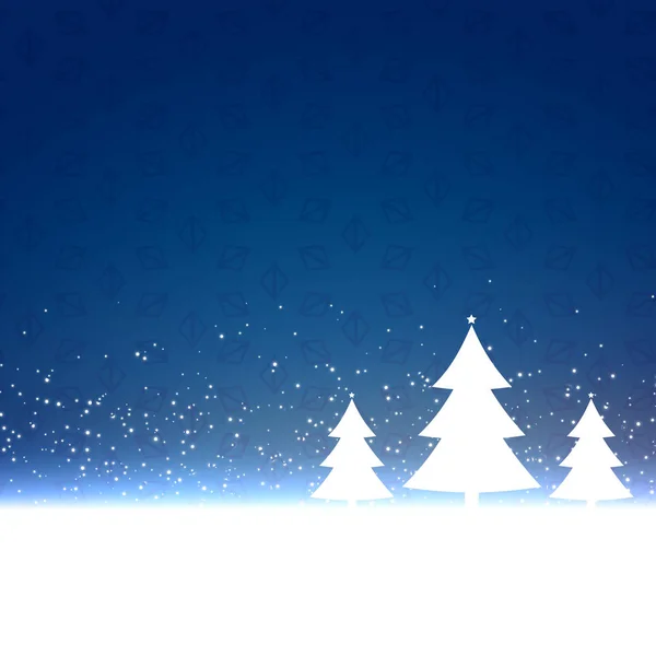 Fondo azul navidad con tres árboles de diseño — Archivo Imágenes Vectoriales