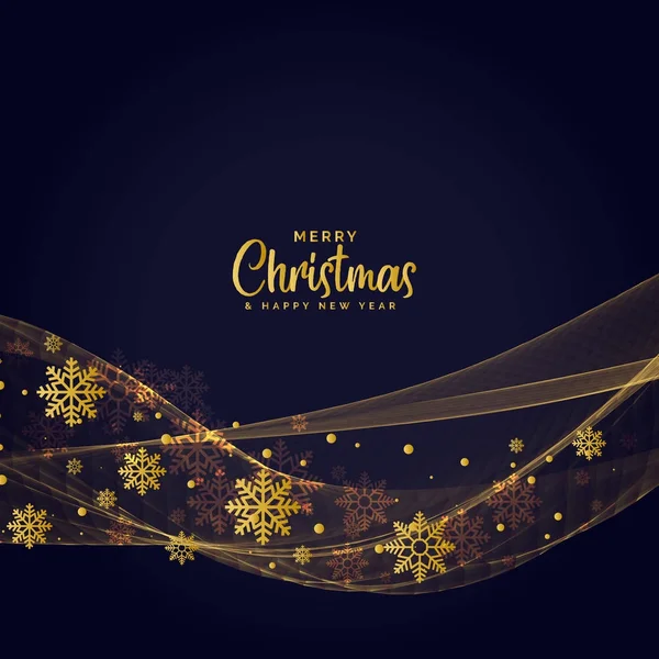 Altın kar tanesi koyu dalgalı arka plan için Noel Festivali