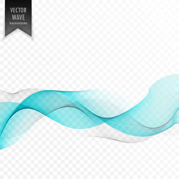Elegant blue wave on transparent background — Stock Vector