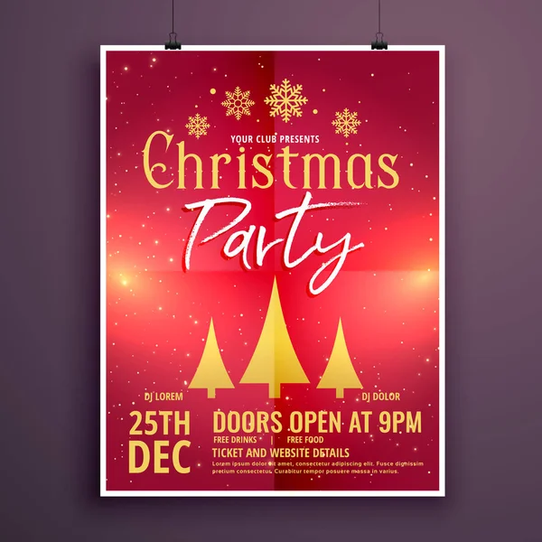 christmas party flyer design template card