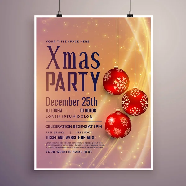party invitation template design for christmas season
