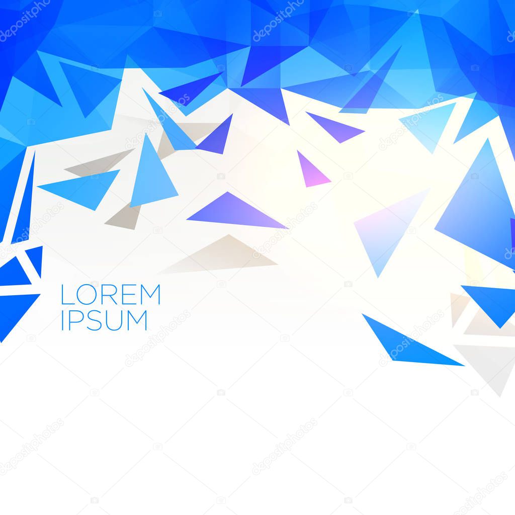 creative blue abstract triangle shape vector background