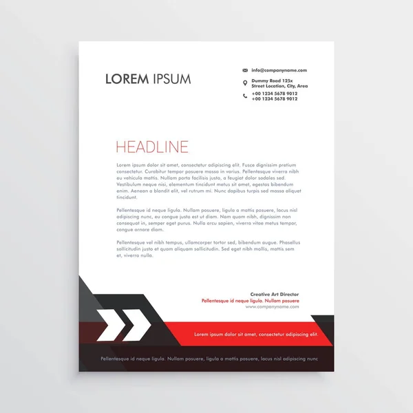 red black letterhead template design