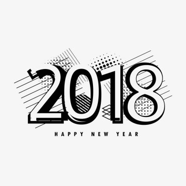 soyut 2018 mutlu yeni yıl metin tasarım