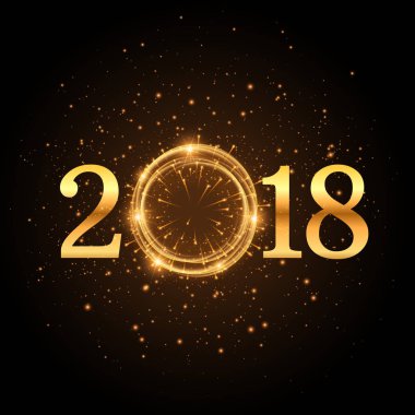 Altın glitter 2018 arka plan ile parıldıyor