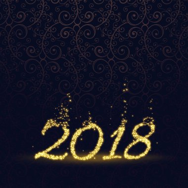 mutlu yeni yıl glitter parçacıklar arka plan yapılmış 2018