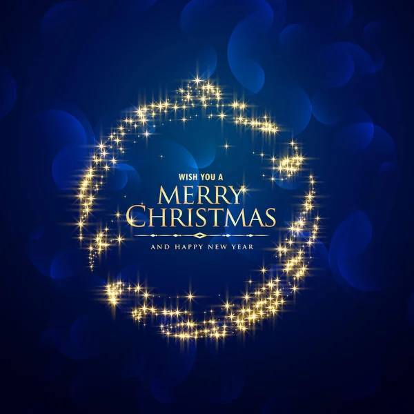 Δημιουργική glitter λάμψη Χριστουγεννιάτικη μπάλα μπλε φόντο — Διανυσματικό Αρχείο