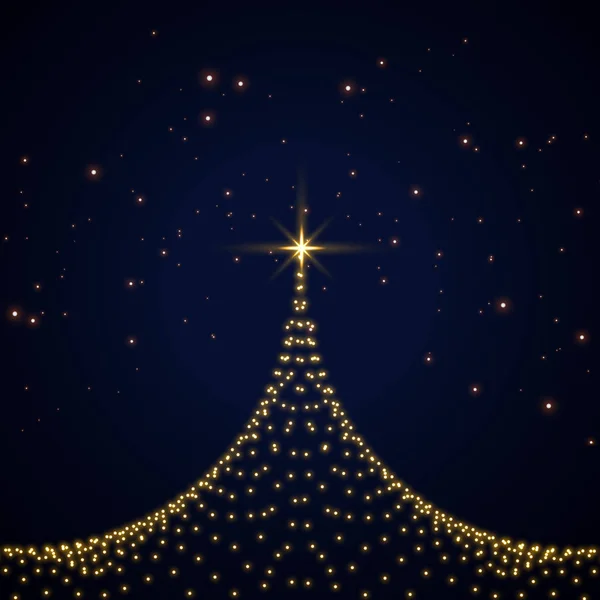 Creative sparkles christmas tree card design — Stock Vector