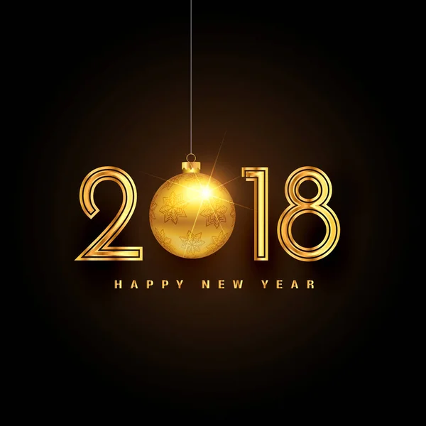 Золотой 2018 С Новым годом премиум дизайн фона — стоковый вектор