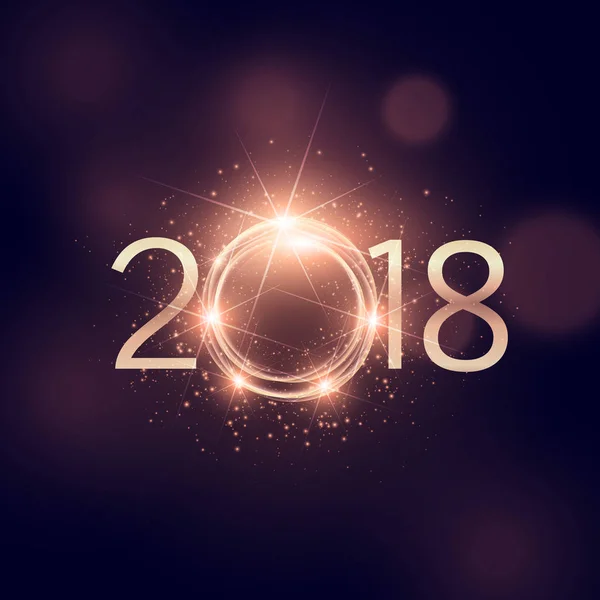2018 幸せな新年に輝く背景デザイン — ストックベクタ