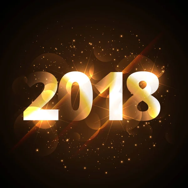Sparkl と創造的な光沢のある新年あけまして 2018 黄金背景 — ストックベクタ