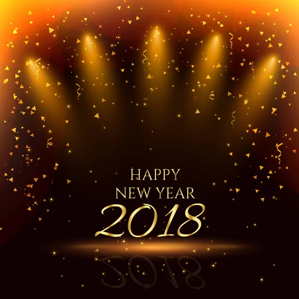 Šťastný nový rok party pozadí s zlaté konfety — Stockový vektor