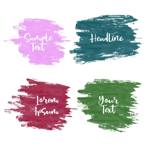 Conjunto de quatro greunge aquarela pintura curso grunge banners —  Vetores de Stock