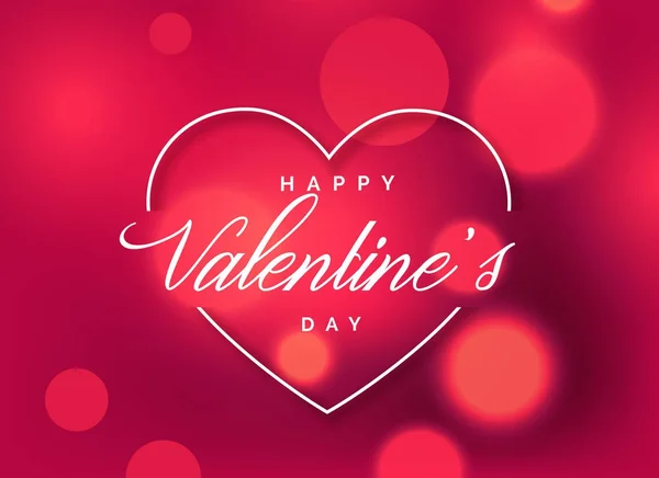 Hermoso día de San Valentín saludo fondo con efecto bokeh — Vector de stock