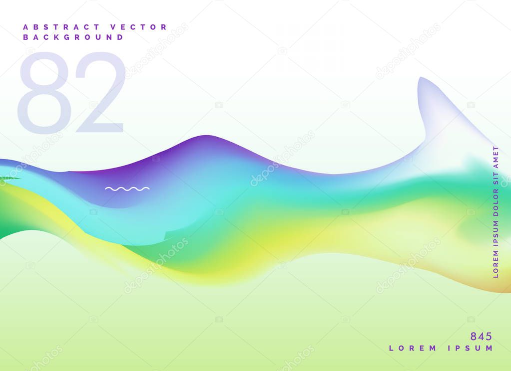 abstract fluid colors poster template in wavy style