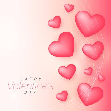 3d yürekleri güzel Sevgililer günü pembe