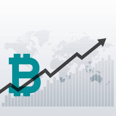 bitcoin yukarı doğru büyüme grafik tasarım arka plan