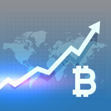bitcoing büyüme grafik vektör tasarımı