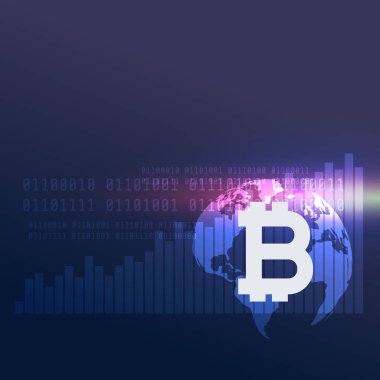 Global dijital Internet para dünya harita tasarımı ile