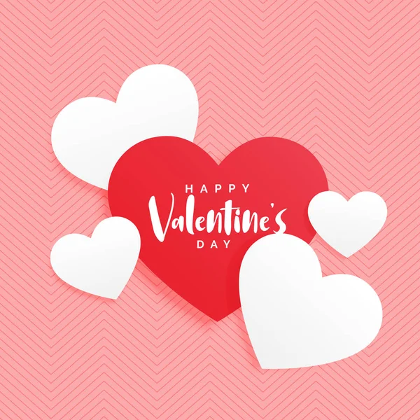 Elegante día de San Valentín rojo y blanco fondo del corazón — Vector de stock