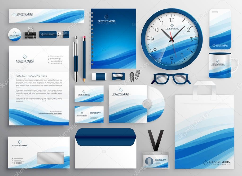 blue business stationery set for your brand identity