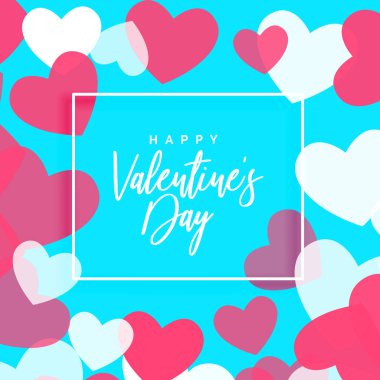 Sevgililer günü kalpleri çerçeve tasarımı tebrik