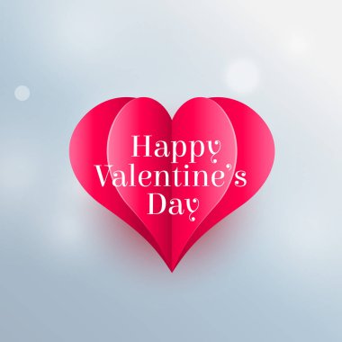 yaratıcı pembe origami stil kalp tasarımı