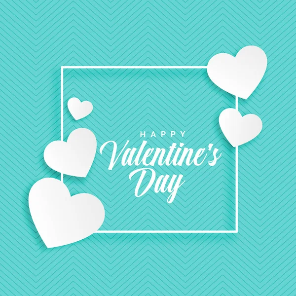 Fondo azul con corazones blancos para el día de San Valentín — Vector de stock