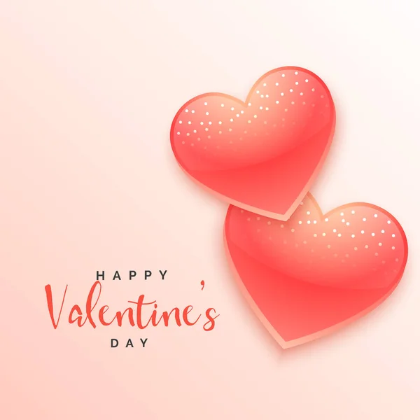 Schöne glänzende teo rote Herzen Liebe Hintergrund — Stockvektor