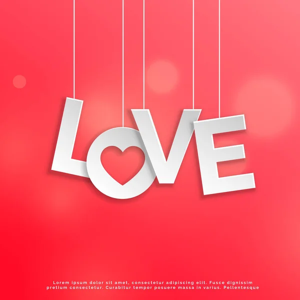 Red love achtergrond kaart ontwerp — Stockvector