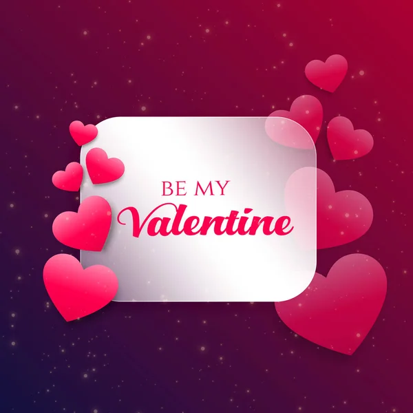 Valentin-nap rózsaszín szívekkel háttér — Stock Vector