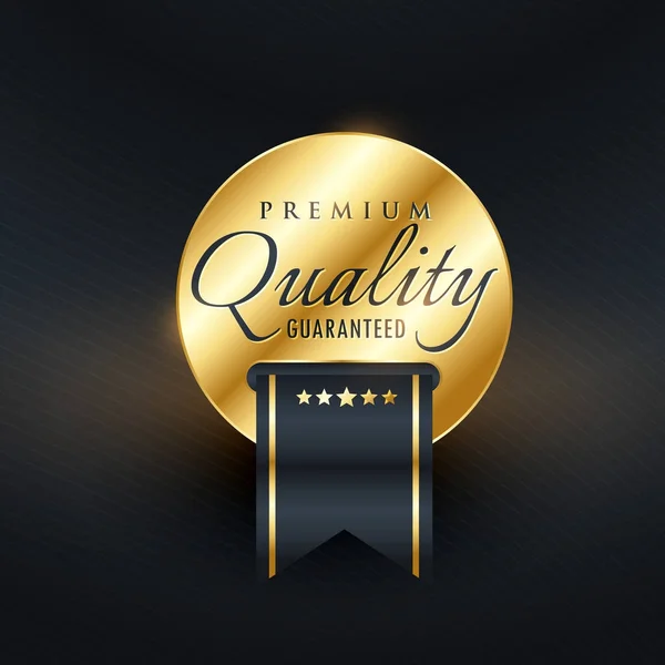 Premium-Qualität garantiert goldenes Label-Design — Stockvektor