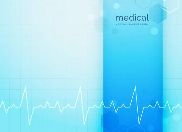 Синій медичний та науковий фон з лінією серцебиття — стоковий вектор