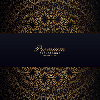 karanlık backgorund tasarımı üzerine altın mandala