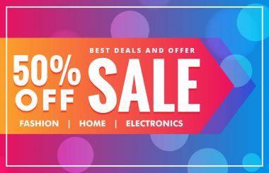 Satış banner arka planda canlı renk stili