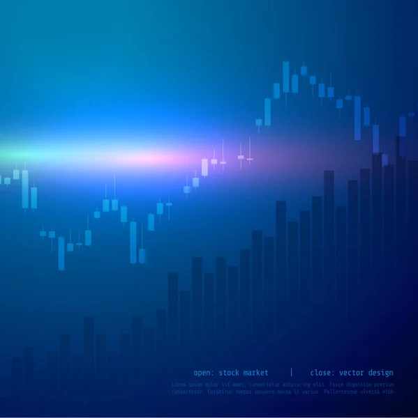 Beurs candle stick grafiek grafiek met hoge en lage punt — Stockvector