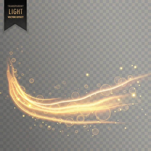 Efeito de luz transparente dinâmica na cor dourada — Vetor de Stock