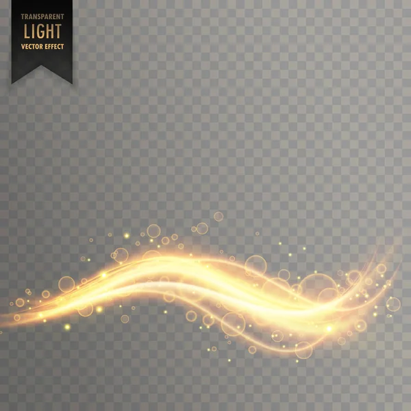 Wavy shimmer golden light effect background — Stock Vector