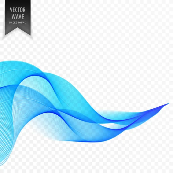 Smooth blue transparent wave background — Stock Vector